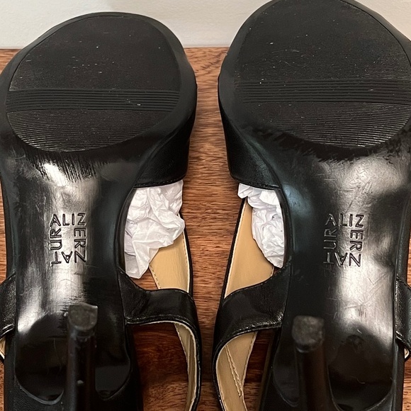 Naturalizer Barrie, Black Smooth High Heel (3") Sandal size 9.5 - Picture 6 of 8